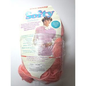 Lion Brand Acrylic Mohair Yarn Molaine Softy 7 oz. 660 Yds. Coral #104 Italy